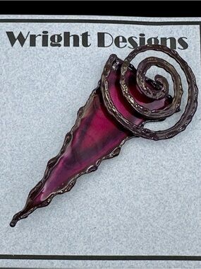 🌼 Hand Crafted Abstract Metal Art Artesian Pin Brooch